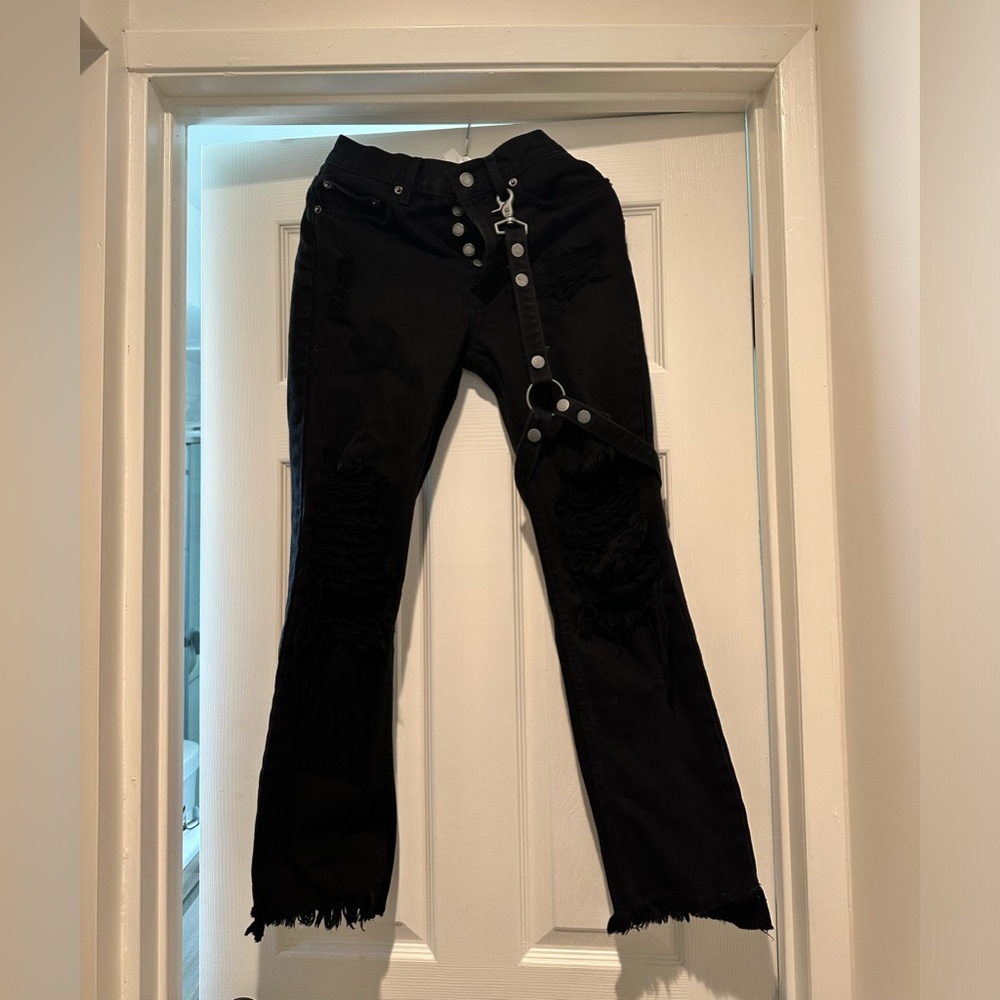 Carmar by LF distressed black jeans